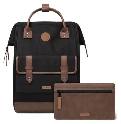 Image de CABAIA sac à dos de loisirs sac à dos pour ordinateur portable Adventurer Waxed Coton Backpack Trogir noir