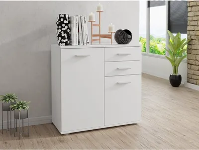 Produktbild von Schmale kombinierte Kommode MICHALA – weiß