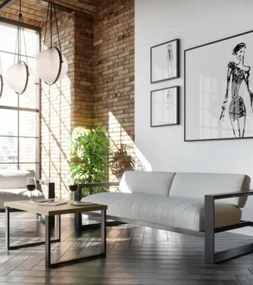 Produktbild von All4All Couchtisch Aria , Wohnzimmertisch , Kaffeetisch , Tisch in Holzoptik , Satztisch , Metallgestell , Coffee Table , Weiß , 100x60x45cm
