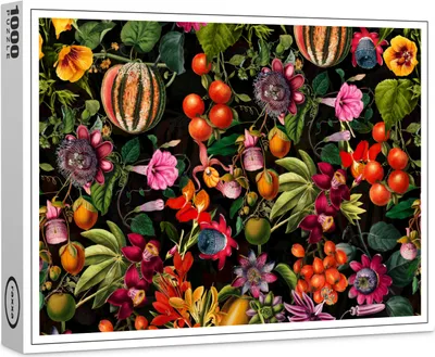 Image de puzzle premium raxxa "Réveil de minuit au paradis : Vintage- Jungle motif tropical", 1000 pièces