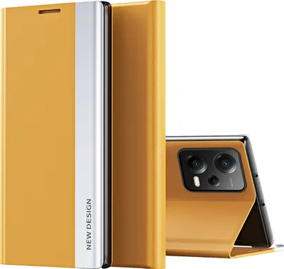 Obrázek produktu pro Pouzdro Xiaomi Poco X5 Pro, koženéPolyuretanmagnetické flipové pouzdro pro Xiaomi Poco X5 Pro Yellow