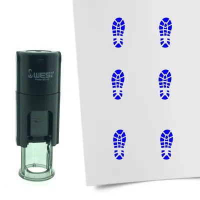 Produktbild von CombiCraft Selbstfärbender Stempel 'Schuhabdruck' in der Farbe Blau, Ø10mm