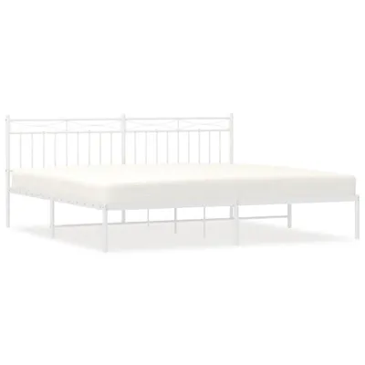 Produktbild von Bettgestell mit Kopfteil Metall Weiß 193x203 cm