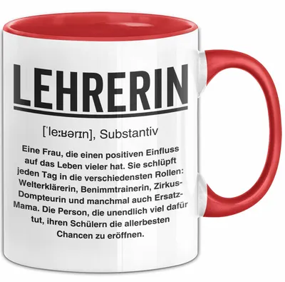 Produktbild von Unterricht Lehrer Wertschätzung Tasse Geschenk Lustige Geschenkidee Spruch Lehrerin (Rot)