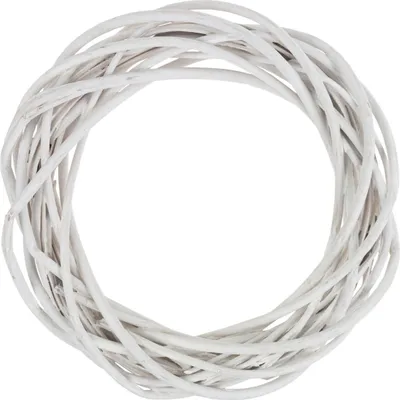 Obrázek produktu pro Tg36606-1 Proutěný Věnec Z Bílého Ratanu 25Cm Rákosový Dekor Podstavec Pro Rákosy
