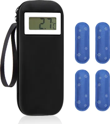 Produktbild von Insulin-Kühltasche für unterwegs mit Thermometeranzeige, Medikamenten-Kühltasche für Diabetiker, tragbare gekühlte Medikamenten-Organizer-Tasche mit wissenschaftlicher Aufbewahrung