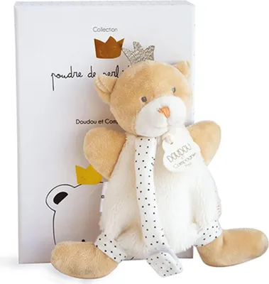 Obrázek produktu pro Doudou Dárková sada - Hračka s úchytem na dudlík medvídek král 15 cm