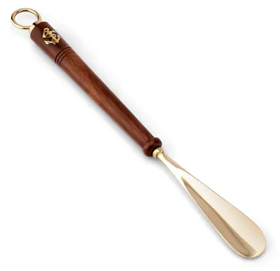 Produktbild von Langer Messing-Schuhanzieher mit Holzgriff