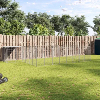 Image de vidaXL Chenil Argenté 15,73 m² Acier