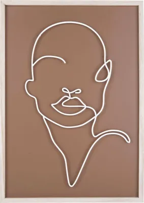 Image de Décoration murale avec motif de visage en métal, ART LINE