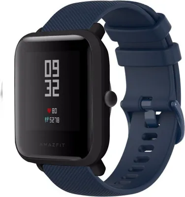 Produktbild von Strap-it Xiaomi Amazfit Bip Luxus Silikonarmband (Dunkelblau)