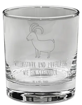 Produktbild von Mr. & Mrs. Panda Glas Sternzeichen Steinbock - Transparent - Geschenk, Aszendent, für Gin, Trinkglas, gravur, Cocktailglas, Geburtstag Dezember, Bock, Steinböcke, Januar