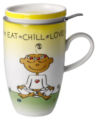 Produktbild von Goebel Yogi Teebecher mit Sieb Eat Chil Love