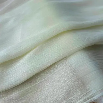 Obrázok produktu pre Šifónová tkanina – Tenká – Priehľadná – Krémová – Lesklá – 90 x 145 cm – Biela