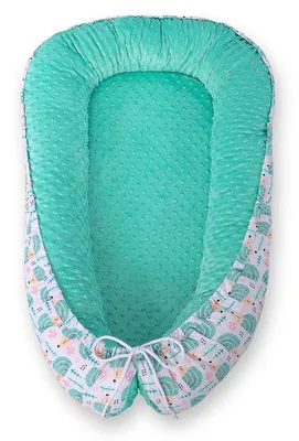 Image de Bobono Cocoon pour Bébé Minky Vert Menthe Réversible 95x55 cm