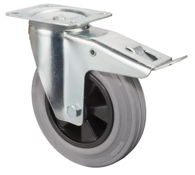 Obrázok produktu pre BS kolieska otočné kolieska s brzdou 125 mm KUFelgeblue pneumatika (a)