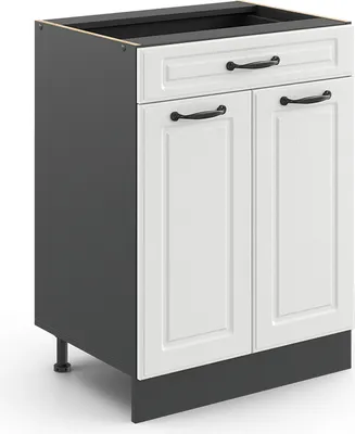 Produktbild von Küchenunterschrank Vicco R-Line Weiß Landhaus 60 cm mit Schublade, ohne Arbeitsplatte, Model 36576