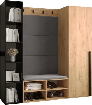 Produktbild von Garderobe MIRO Set 3 mit gepolsterten Paneelen Industrial Design