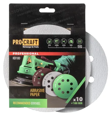 Immagine prodotto di Carta abrasiva (10 pezzi). Procraft KB180.100