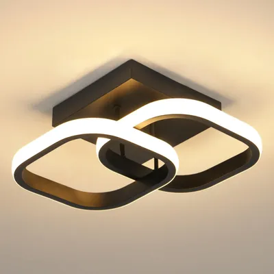 Immagine prodotto di Lampada da soffitto LED Osairous, colore nero, 19W, 2135LM, 3000K. Lampada da soffitto moderna, colore nero, con luce bianco caldo 3000K