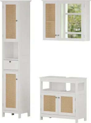 Produktbild von Badmöbel-Set Vicco Rosario Weiß 3 Teile, mit Hochschrank, Model 40450