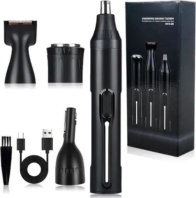Produktbild von Gesichtsrasierer – Epiliergerät – Entfernung von Gesichtsbehaarung – 4-in-1 Multifunktionsgerät – 10 x 5 x 1 cm – Schwarz