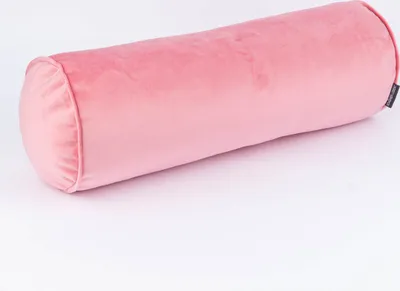 Produktbild von Nackenrolle aus Samt mit Kederumrandung rosa 20x55cm