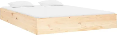 Image de vidaXL Lit en bois massif 140x190 cm
