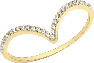 Image de Bague Wishbone Femme Or 375/1000 avec Oxyde de Zirconium, 57 (18.1); TRS28351RSP