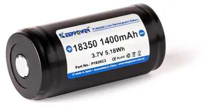 Produktbild von Keeppower Li-Ionen Akku -Typ 18350 1400 mAh - geschützt hohe Kapazität
