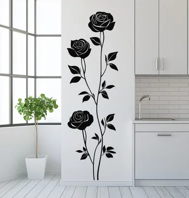 Immagine prodotto di Decords, adesivo da parete – tre eleganti rose, 140 x 140 cm