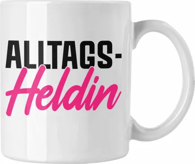Produktbild von Trendation - Alltags-Heldin Lustige Tasse Büro Kaffeetasse Kaffeebecher Kollegin Frau Frauen Lustig (Weiß)