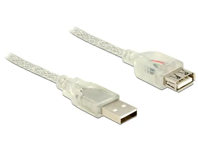 Produktbild von DeLOCK 83881, 1 m, USB A, USB A, USB 2.0, Männlich/Weiblich, Transparent