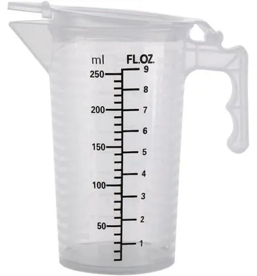 Image de Verre doseur avec couvercle et anse, en plastique, 250 ml