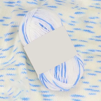 Immagine prodotto di Filato per uncinetto, sfumatura di colore, 2 gomitoli da 50 grammi ciascuno, acrilico, colore blu, spessore 2 mm