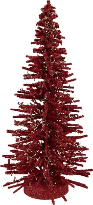 Produktbild von Clayre & Eef Weihnachtsdekorationsfigur Weihnachtsbaum Ø 14x25 cm Rot Holz
