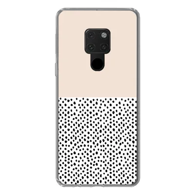 Produktbild von MuchoWow® Handyhülle Schutzhülle Hülle für Huawei P40 Lite Polka dots - Weiß - Schwarz Silikon Softcase Handy Hülle - Handy