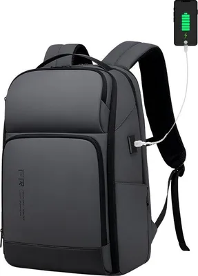 Imagen del producto de CarryQuest® - Mochila para portátil con función de carga USB, 35 litros, color gris