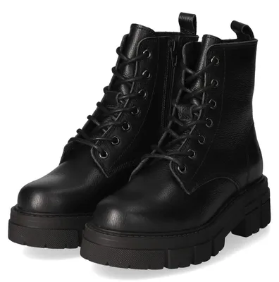 Produktbild von Apple of Eden Damen Schnürstiefeletten CASTLE Schwarz Glattleder Größe: 39