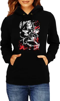 Zdjęcie produktu dla Damska Bluza Z Kapturem Demon Anime Slayer Kyoujuro Rengoku 004, Lady S / Czarny