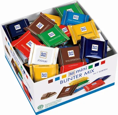 Produktbild von Ritter Sport 1077841006 Schokolade Mini - ca. 84 Einzelportionen à 16,67 g sortiert