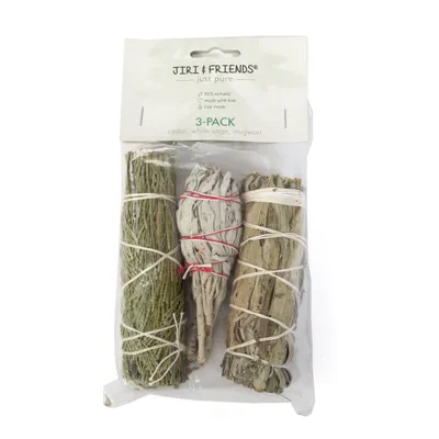Produktbild von 3er-Set Räucherbündel aus Beifuß, Zeder, weißer Salbei