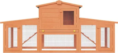Produktbild von vidaXL Großer Kaninchenstall Kleintierhaus Hasenstall mit Dächern Holz