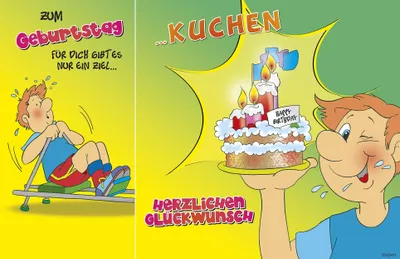 Produktbild von Geburtstag - Glückwunschkarte im Format 11,5 x 17 cm mit Umschlag