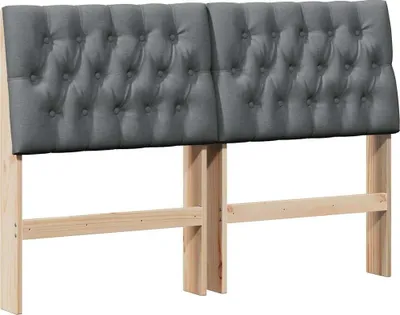 Imagen del producto de Cabecero tapizado Gris oscuro 160 cm Madera de pino macizo