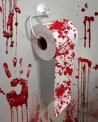 Produktbild von Blutiges Toilettenpapier als Scherzartikel 2-lagig 30 m