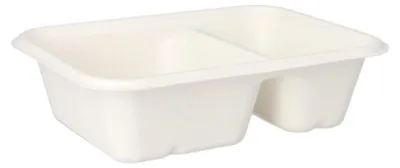 Produktbild von Schalen, Zuckerrohr "pure" 2-geteilt 5,6 cm x 15,3 cm x 20,3 cm weiss