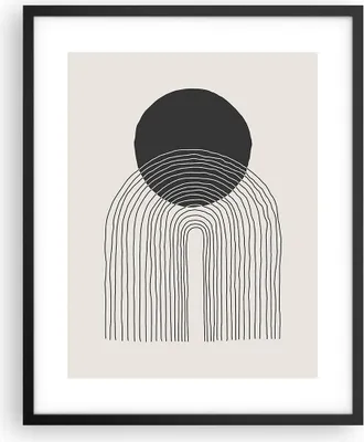 Produktbild von Gerahmtes Poster - Schwarzer Rahmen - Boho Abstraktion Geometrie - 40x50 cm - Wand Bild - Wanddeko - Wandbilder - Kunstposter - Wandposter - Bilderrahmen - Bilder - Kunstdruck - P2BPA40x50-4747