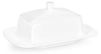 Zdjęcie produktu dla Pojemnik na masło Wilmax z pokrywką, 18,5 x 12,5 x 7,5 cm, porcelana, WL-880101601/A