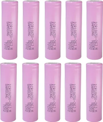 Produktbild von Trade-Shop 10x Samsung ICR18650-26J ICR1865026F ICR1865026H Lithium-Ion Akku Industrie-Zelle 2600mAh 3,6V/3,7V 5,2A Entladestrom Flat-Top Flach